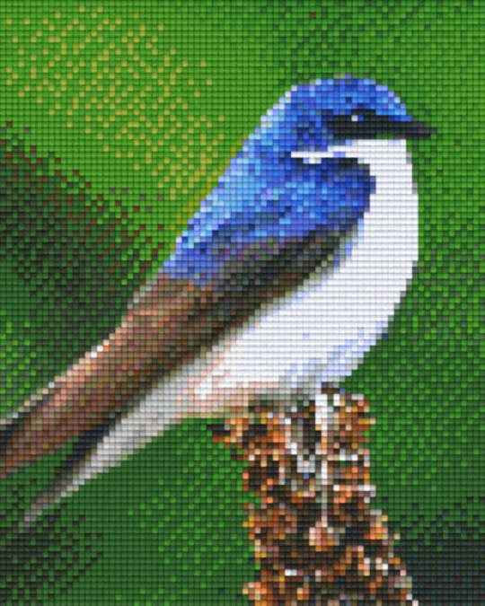 Blue Robin Four [4] Baseplate PixelHobby Mini-mosaic Art Kit